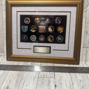 Framed Apollo Collectible Pin Display with Gold Frame